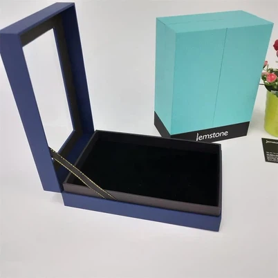 Disseny superior Sliver Stamping Logotip de doble porta obertura de cartró de cartró envasament de paper CLAMSHELL CAIXA